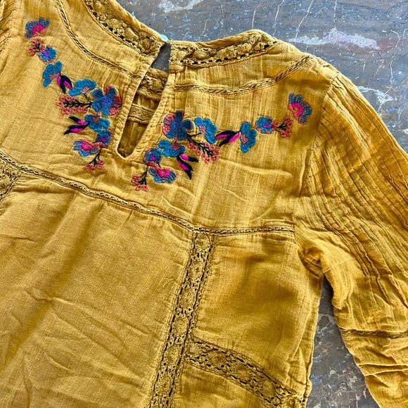 Free People | Women’s Amber Glow Victorian Embroidered mini dress, lined, size S - Picture 9 of 15